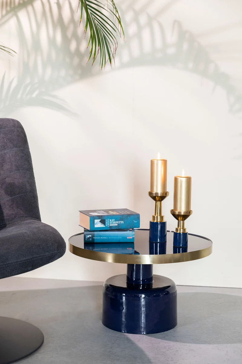 Zuiver Couchtisch Glam – Blau, 60 × 60 × 35 cm