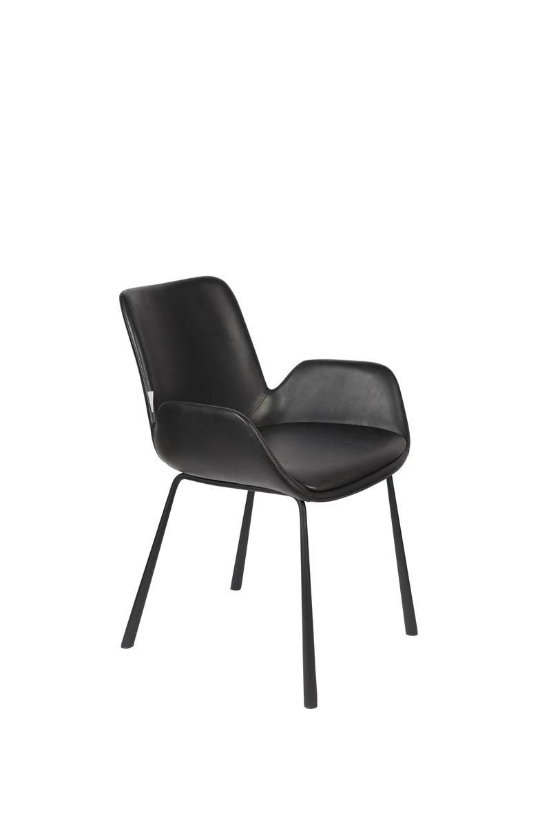 Zuiver Sessel Brit Ll – Schwarz, PU-Kunstleder, 62 × 59 × 79 cm, 2er-Set