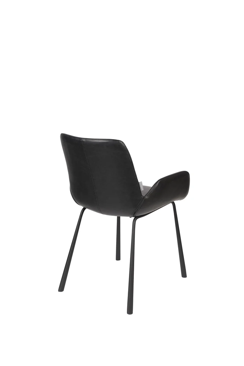 Zuiver Sessel Brit Ll – Schwarz, PU-Kunstleder, 62 × 59 × 79 cm, 2er-Set