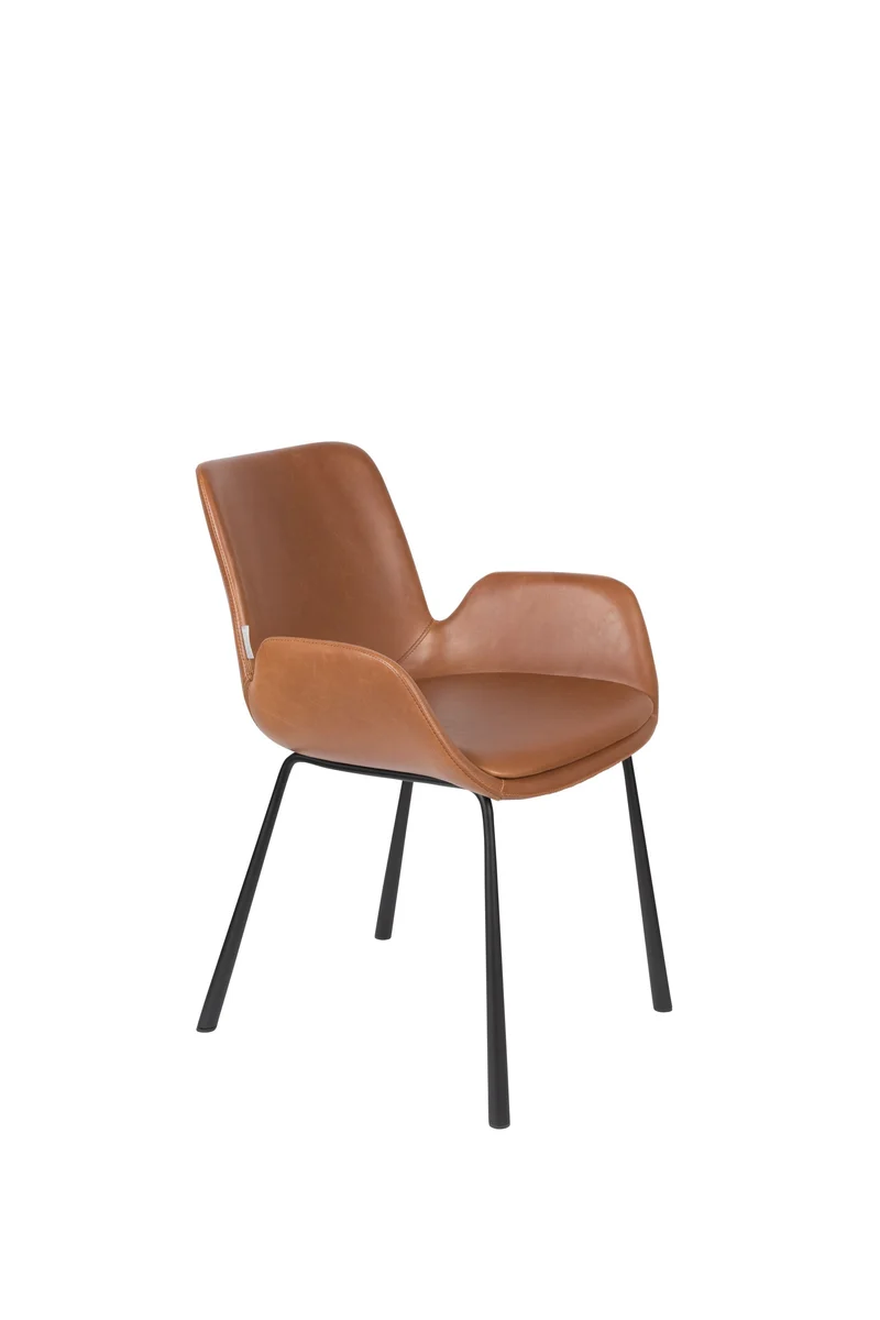 Zuiver Sessel Brit Ll – Braun, PU-Kunstleder, 62 × 59 × 79 cm, 2er-Set