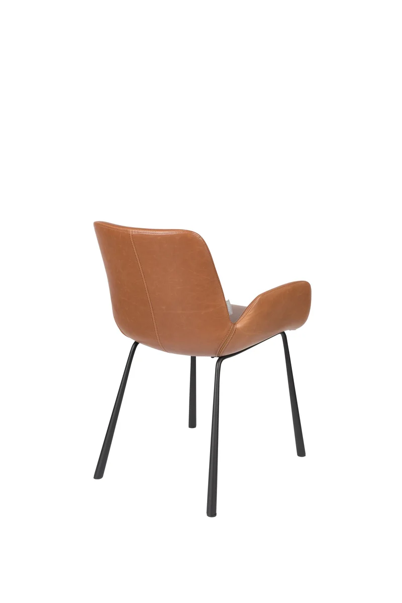 Zuiver Sessel Brit Ll – Braun, PU-Kunstleder, 62 × 59 × 79 cm, 2er-Set