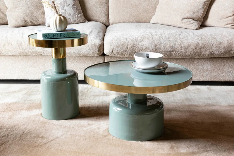 Zuiver Couchtisch Glam – Grün, 60 × 60 × 35 cm
