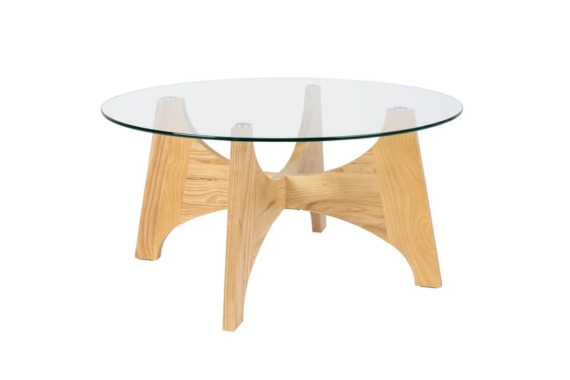 Zuiver Couchtisch Kobe – Beige, Glas, 80 × 80 × 40 cm