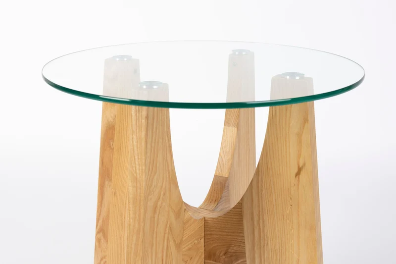 Zuiver Beistelltisch Kobe – Beige, Glas, 45 × 45 × 55 cm