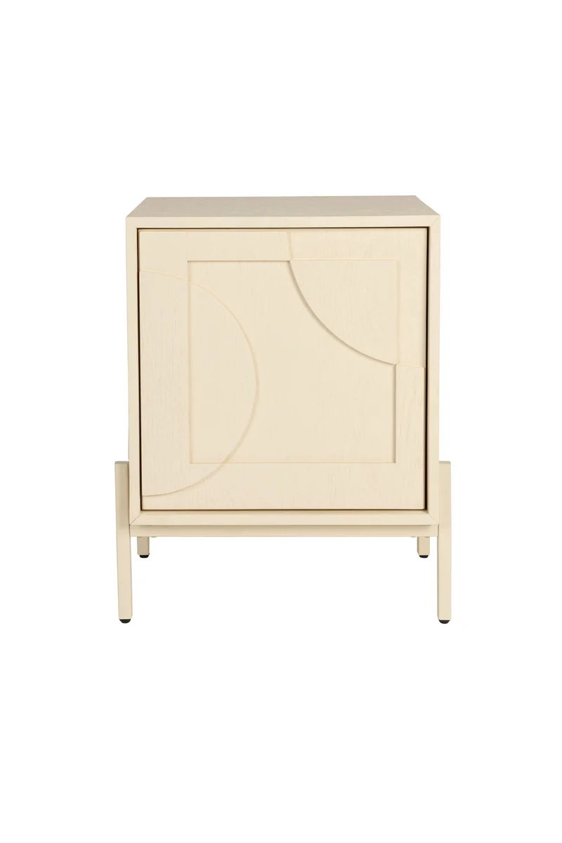 Zuiver Beistelltisch Faces – Beige, Massives Eichenholz, 45 × 35 × 60 cm