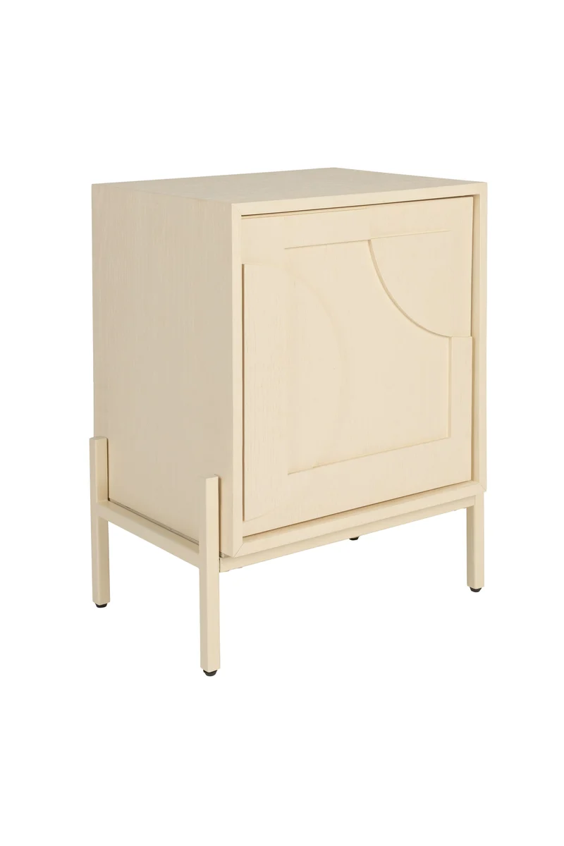 Zuiver Beistelltisch Faces – Beige, Massives Eichenholz, 45 × 35 × 60 cm