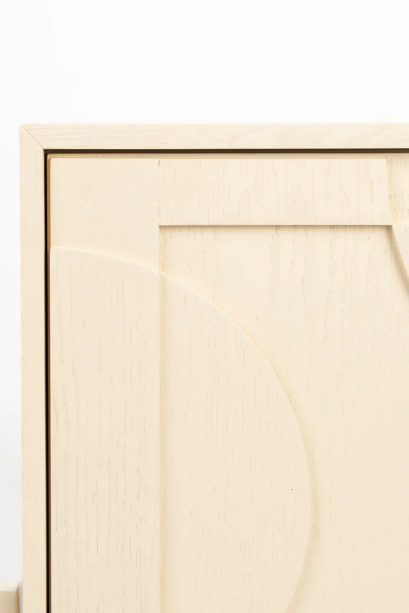 Zuiver Beistelltisch Faces – Beige, Massives Eichenholz, 45 × 35 × 60 cm