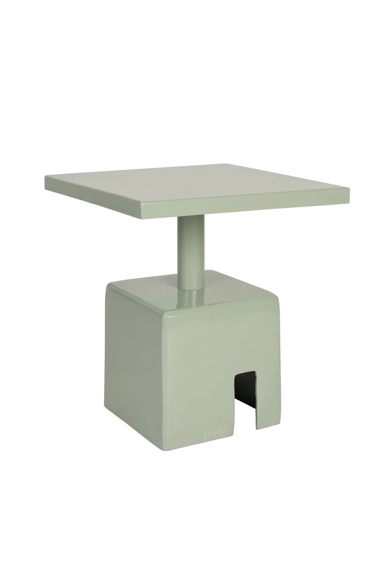 Zuiver Beistelltisch Chubby – Steingrün, Eisen, 40 × 40 × 45 cm