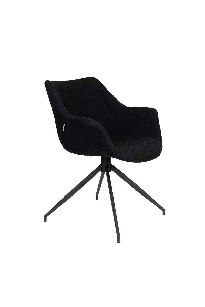 Zuiver Sessel Doulton Swivel – Schwarz, Stoff, 61 × 67 × 80 cm, 2er-Set