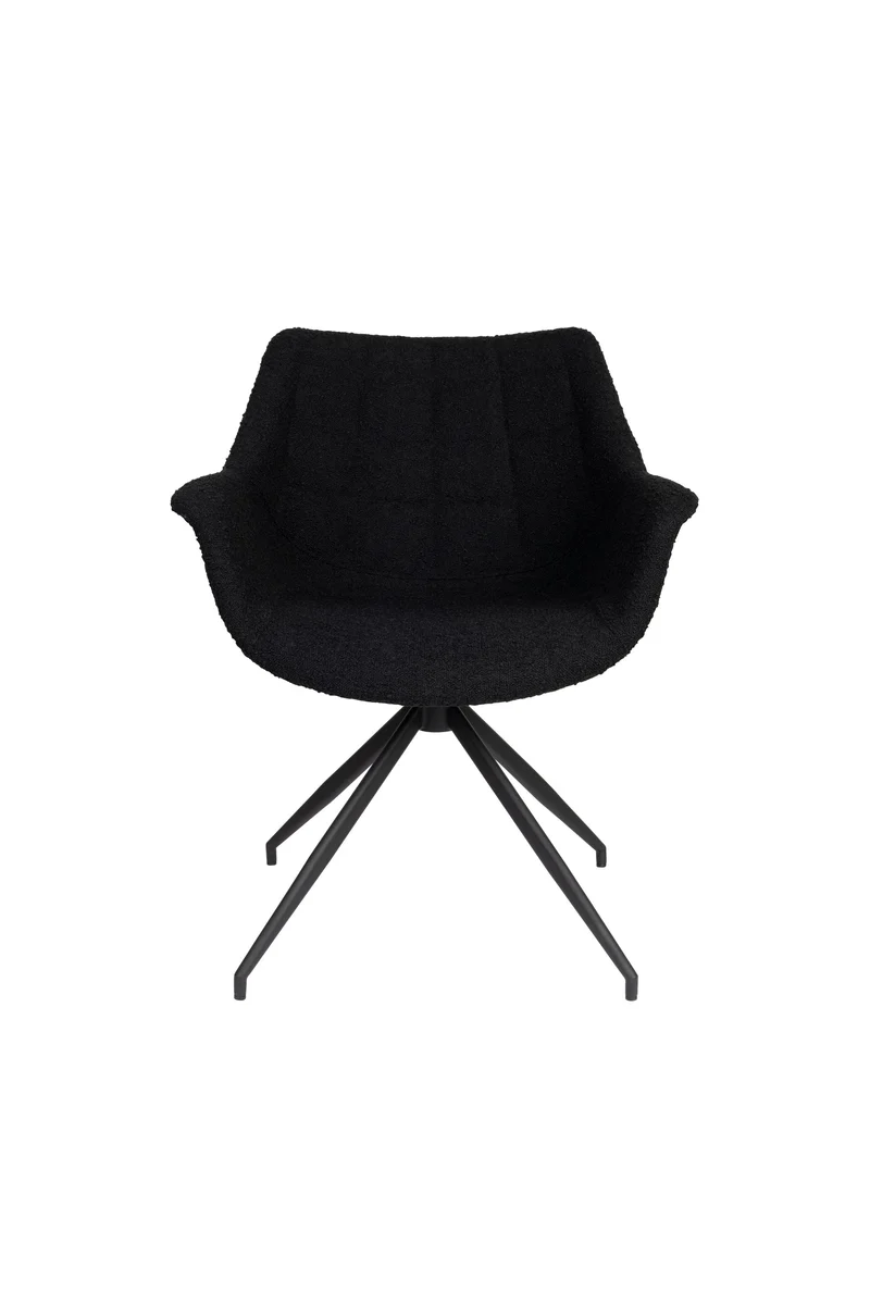 Zuiver Sessel Doulton Swivel – Schwarz, Stoff, 61 × 67 × 80 cm, 2er-Set