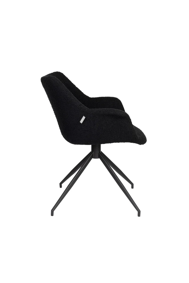 Zuiver Sessel Doulton Swivel – Schwarz, Stoff, 61 × 67 × 80 cm, 2er-Set