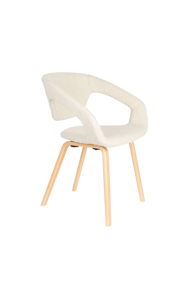Zuiver Sessel Flexback Boucle – Beige, 57 × 64 × 79 cm, 2er-Set