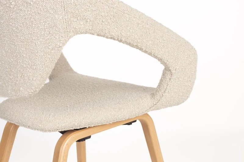 Zuiver Sessel Flexback Boucle – Beige, 57 × 64 × 79 cm, 2er-Set