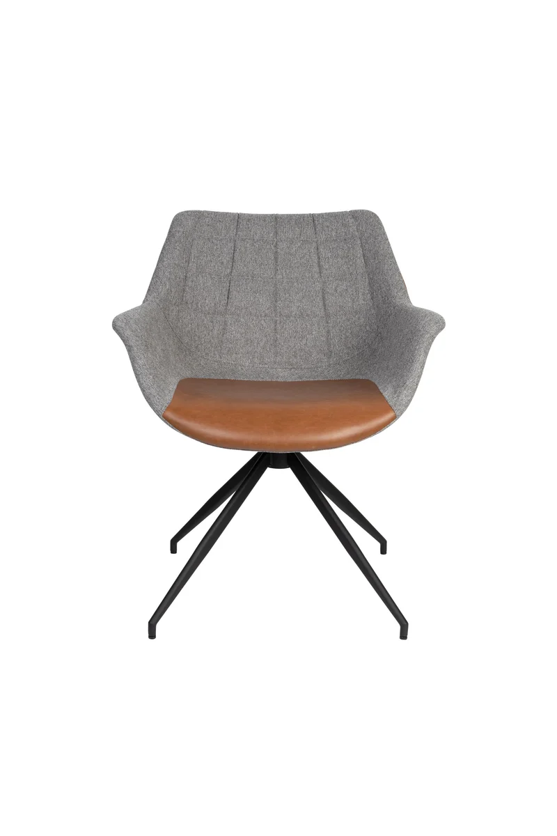 Zuiver Sessel Doulton Swivel Vintage – Braun, Stoff, 61 × 67 × 80 cm, 2er-Set