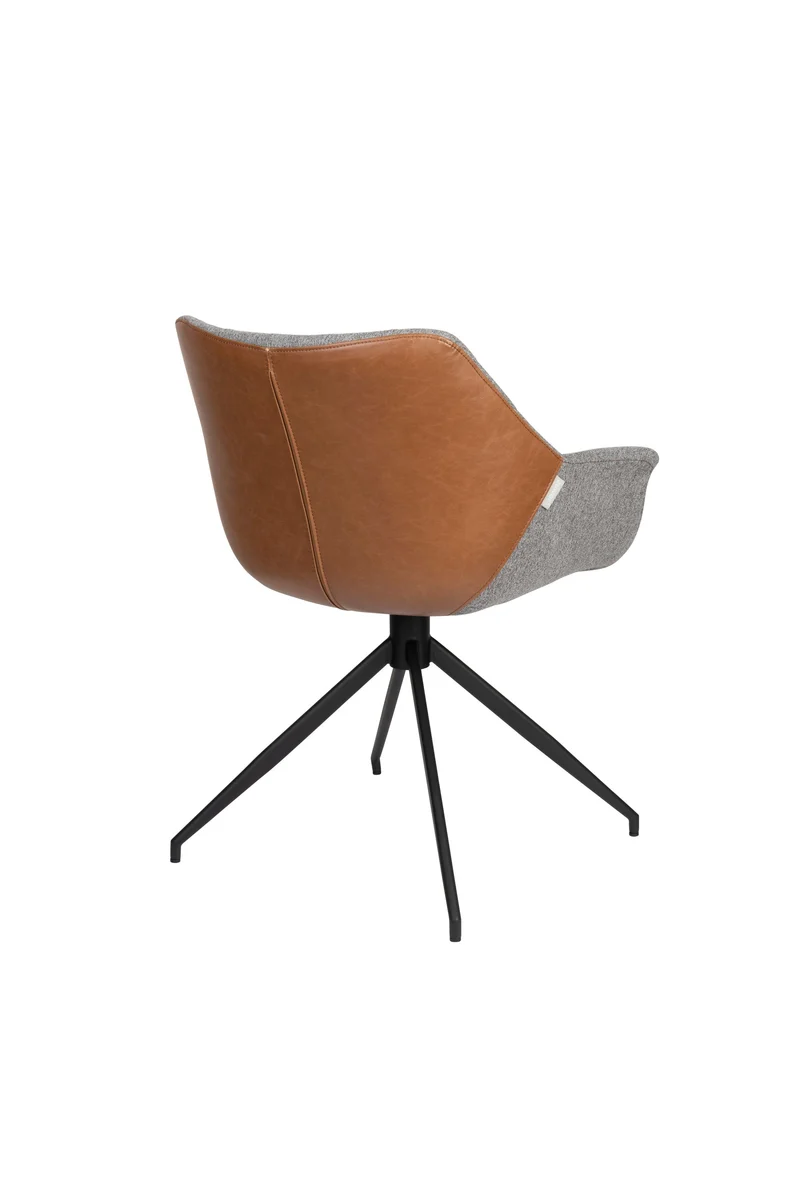 Zuiver Sessel Doulton Swivel Vintage – Braun, Stoff, 61 × 67 × 80 cm, 2er-Set