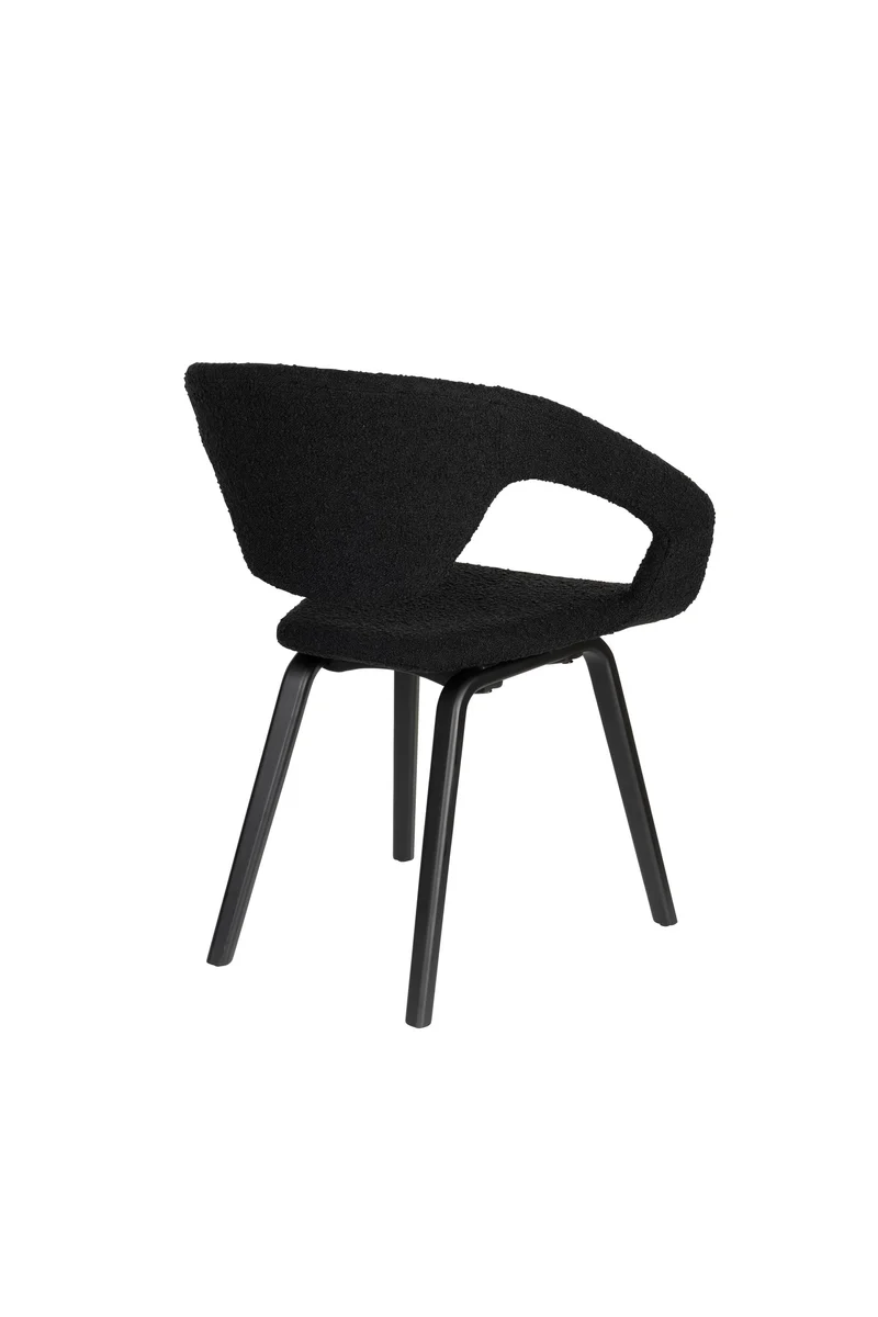 Zuiver Sessel Flexback Boucle – Schwarz, 57 × 64 × 79 cm, 2er-Set