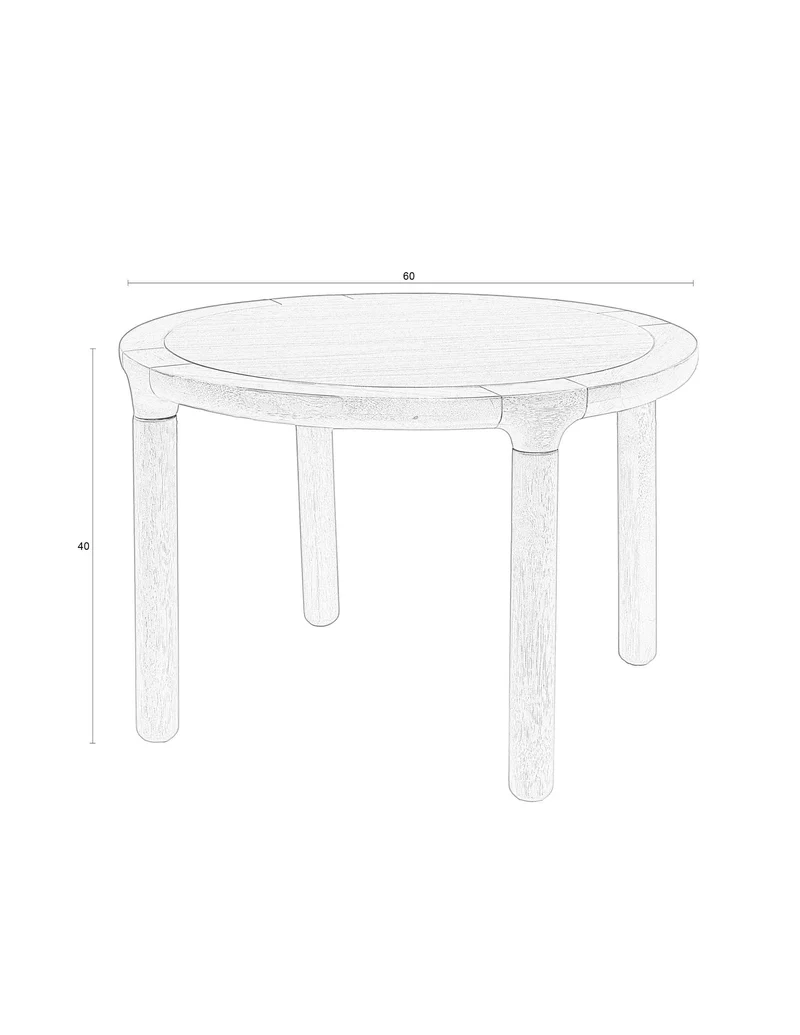 Zuiver Couchtisch Storm – Schwarz, Gummibaumholz, 60 × 60 × 40 cm