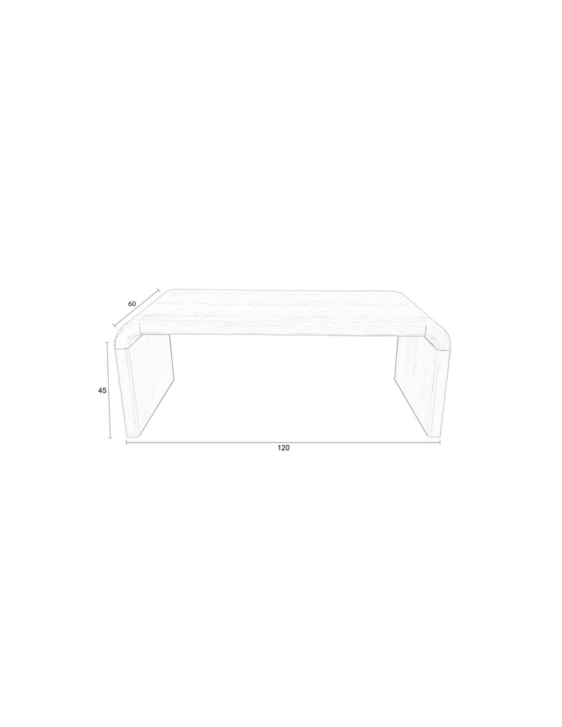 Zuiver Couchtisch Brave – Natur, Eichenfurnier, 120 × 60 × 45 cm