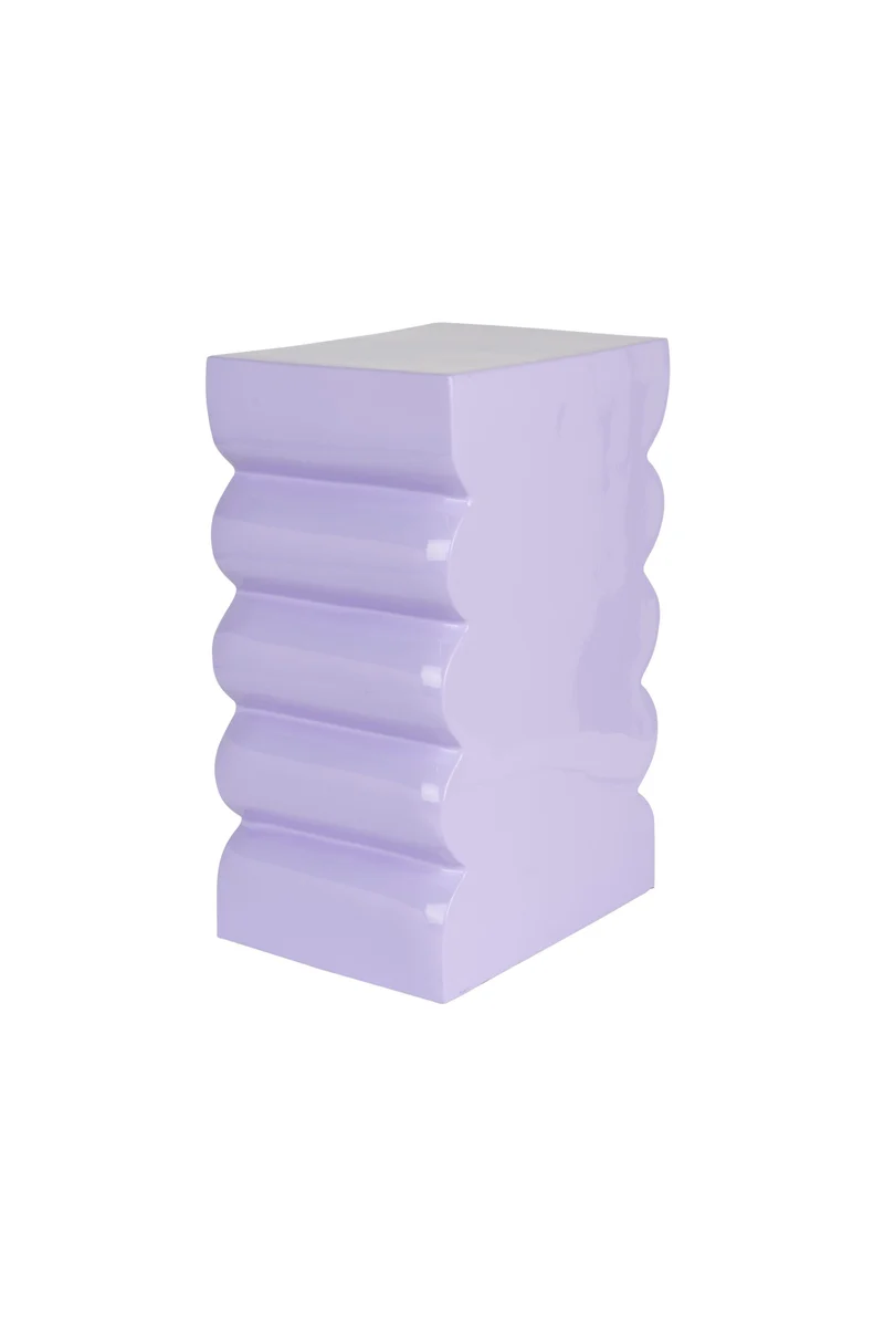 Zuiver Hocker Curves Shiny Lilac – Aluminium, 30 × 21 × 45 cm