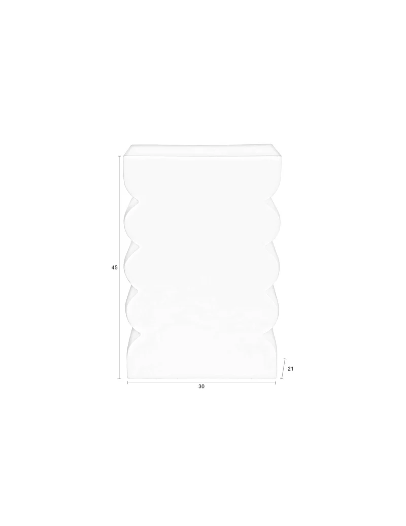 Zuiver Hocker Curves Shiny Lilac – Aluminium, 30 × 21 × 45 cm
