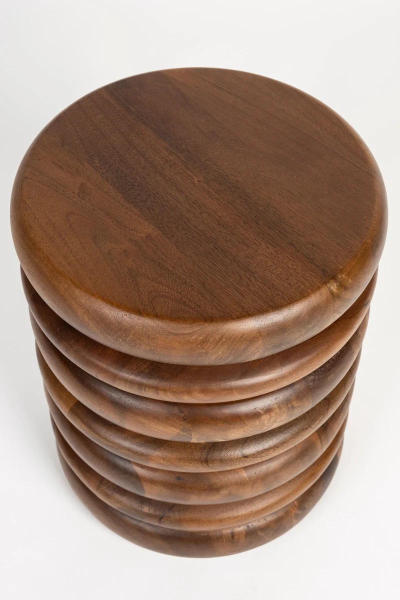 Zuiver Hocker Disc – Braun, Mangoholz, 35 × 35 × 45 cm
