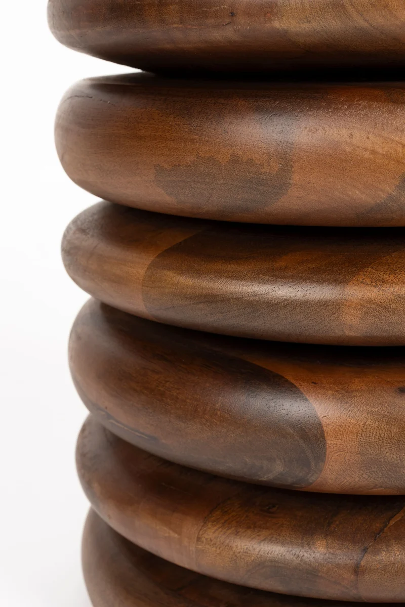 Zuiver Hocker Disc – Braun, Mangoholz, 35 × 35 × 45 cm