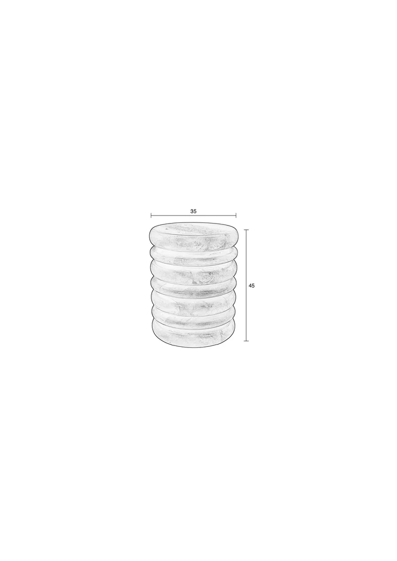 Zuiver Hocker Disc – Braun, Mangoholz, 35 × 35 × 45 cm