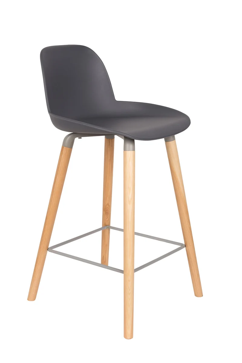 Zuiver Tresenhocker Albert Kuip – Dunkelgrau, Polypropylen, 47,5 × 45 × 89 cm, 2er-Set