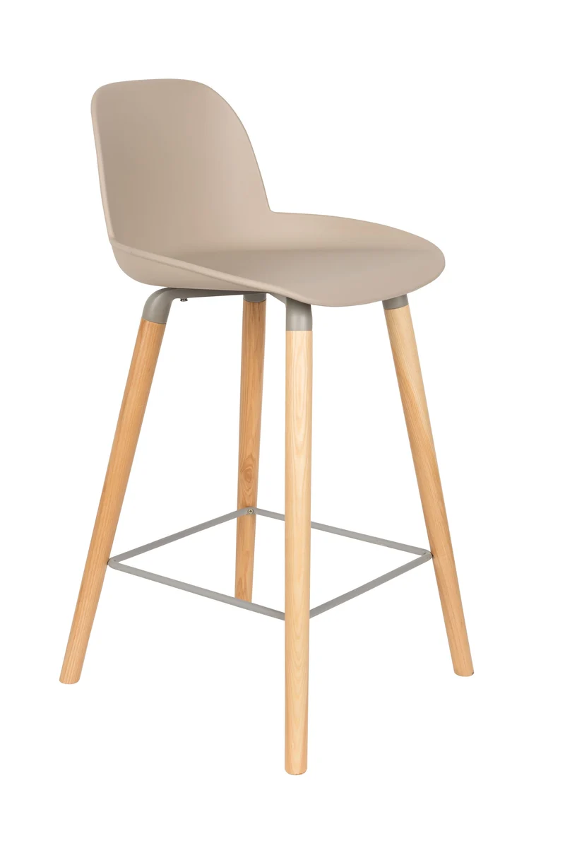 Zuiver Tresenhocker Albert Kuip – Taupe, Polypropylen, 47,5 × 45 × 89 cm, 2er-Set