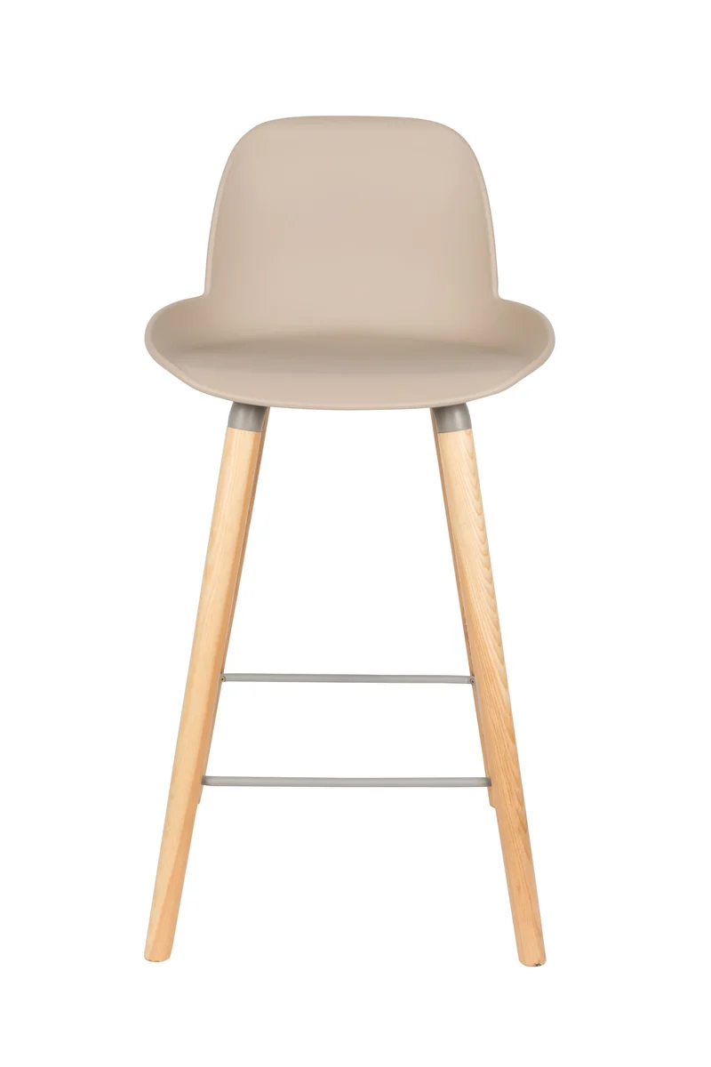 Zuiver Tresenhocker Albert Kuip – Taupe, Polypropylen, 47,5 × 45 × 89 cm, 2er-Set