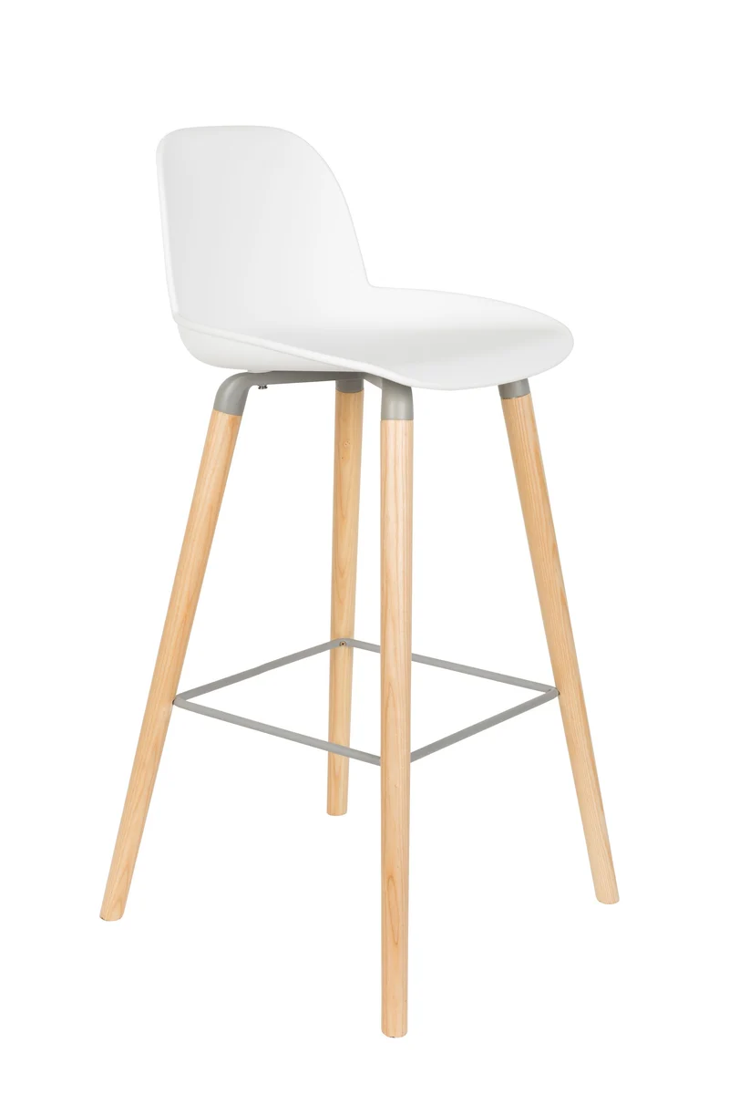 Zuiver Barhocker Albert Kuip – Weiß, Polypropylen, 47,5 × 47 × 98,5 cm, 2er-Set