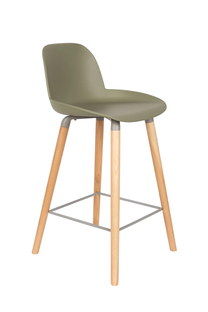 Zuiver Tresenhocker Albert Kuip – Grün, Polypropylen, 47,5 × 45 × 89 cm, 2er-Set
