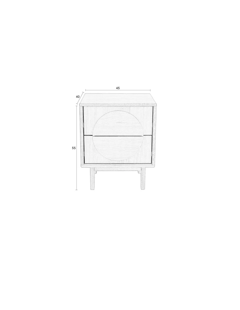 Zuiver Beistelltisch Bedstand Groove Natural – Eiche, 45 × 40 × 55 cm