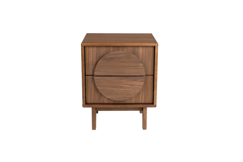 Zuiver Beistelltisch Bedstand Groove – Nussbaum, 45 × 40 × 55 cm