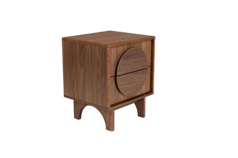 Zuiver Beistelltisch Bedstand Groove – Nussbaum, 45 × 40 × 55 cm