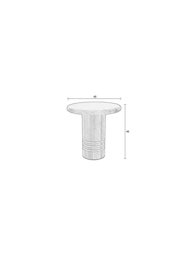 Zuiver Beistelltisch Chunk – Beige, Eichenfurnier, 45 × 45 × 45 cm
