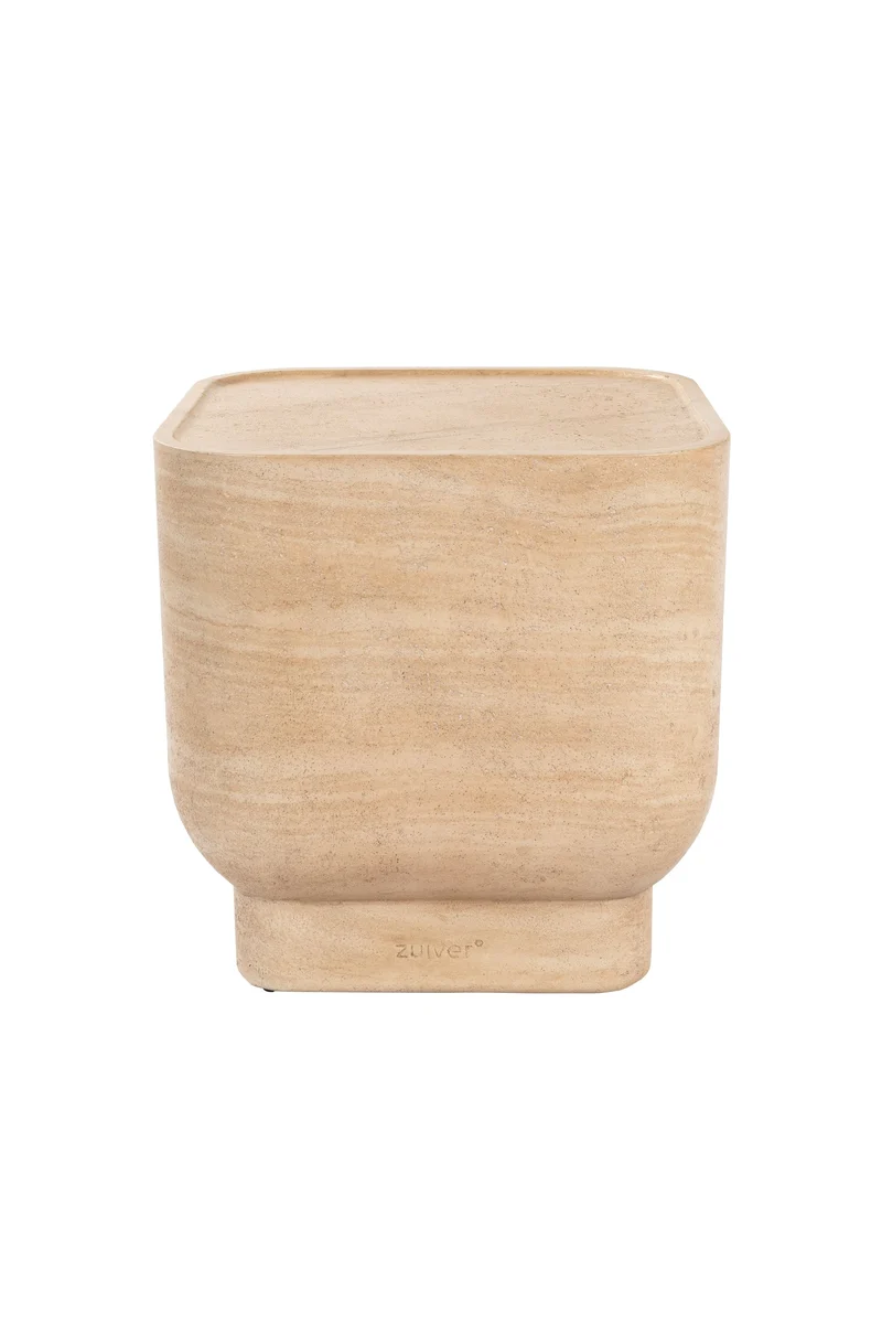 Zuiver Beistelltisch Noble Square – Beige, Beton, 45 × 45 × 47 cm