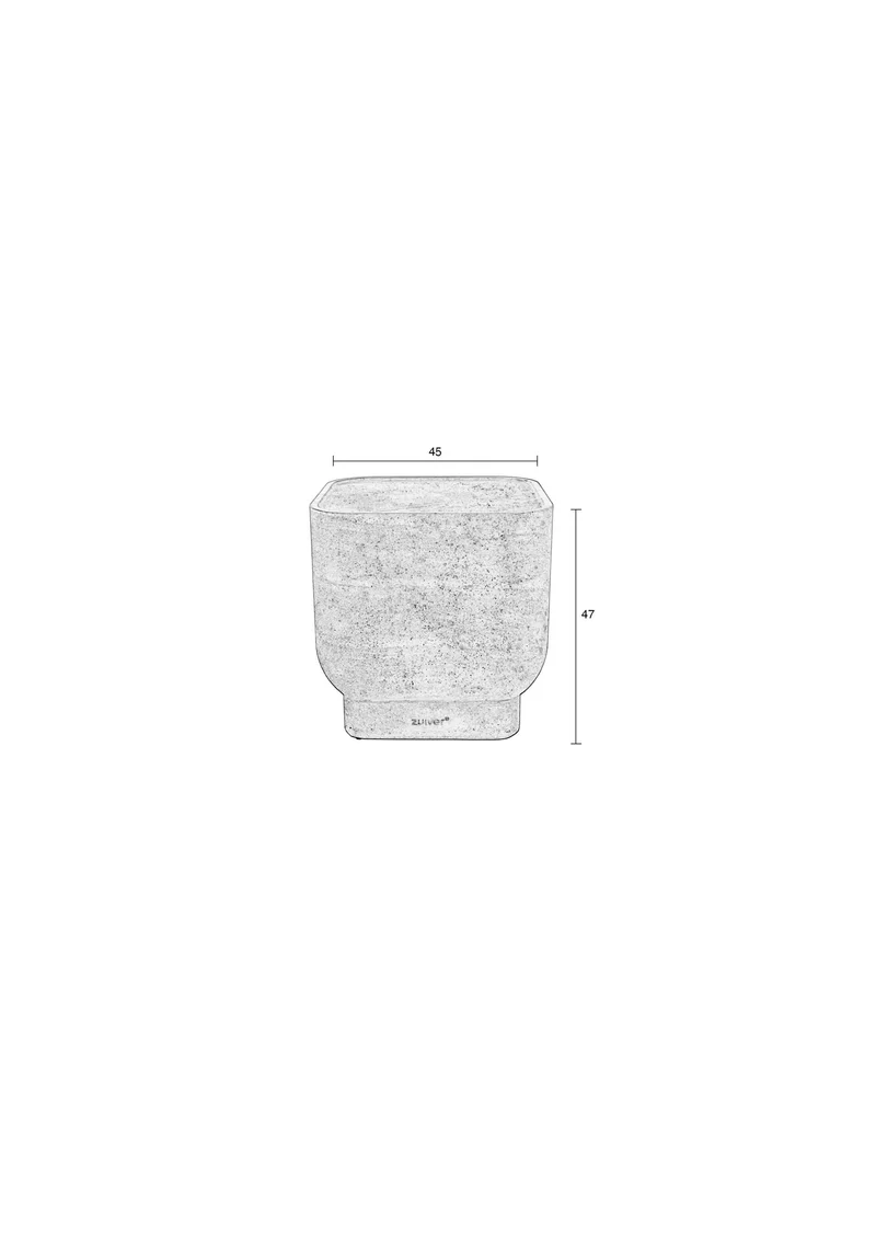 Zuiver Beistelltisch Noble Square – Beige, Beton, 45 × 45 × 47 cm