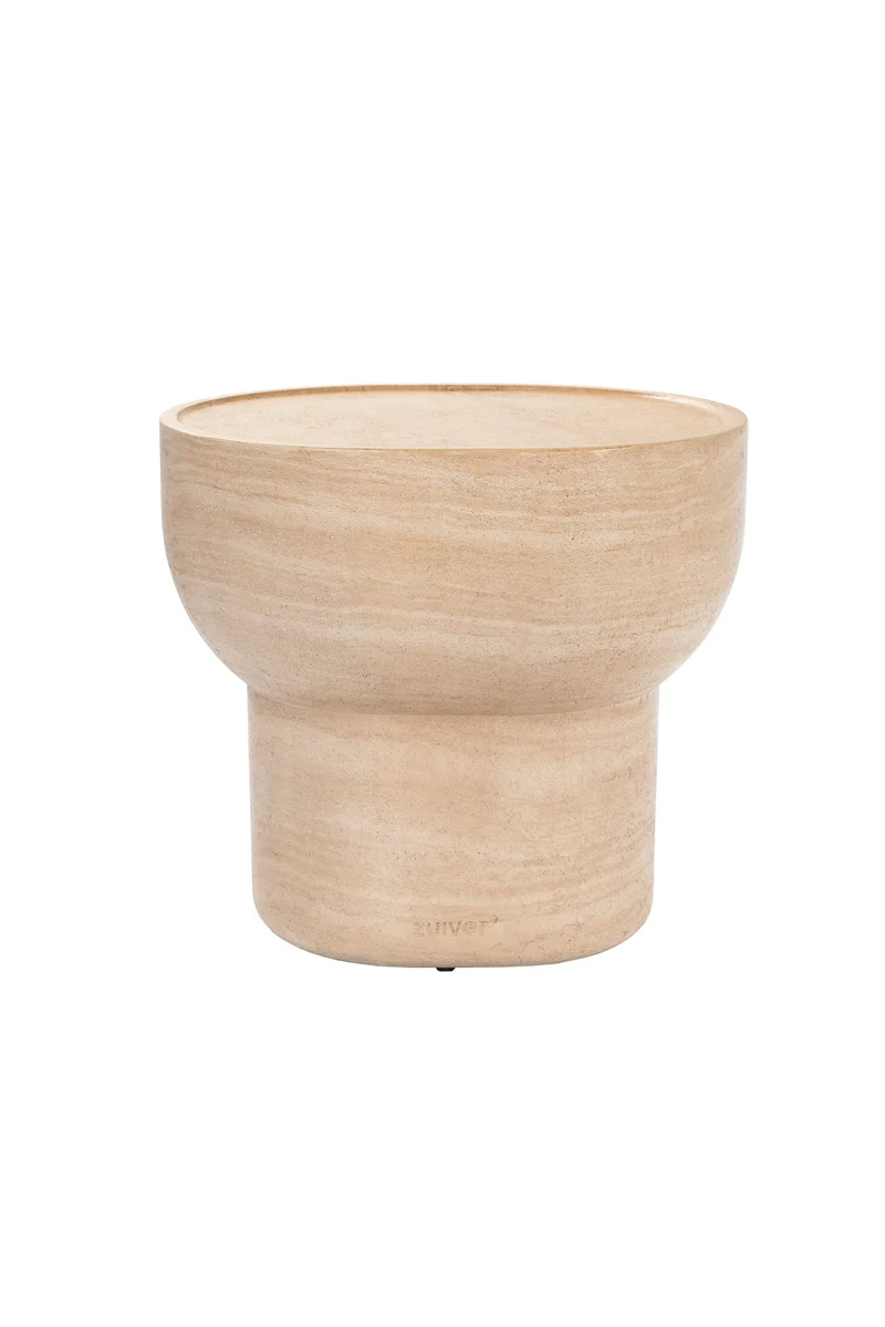 Zuiver Beistelltisch Noble Pill Oval – Beige, Beton, 50 × 42 × 46 cm