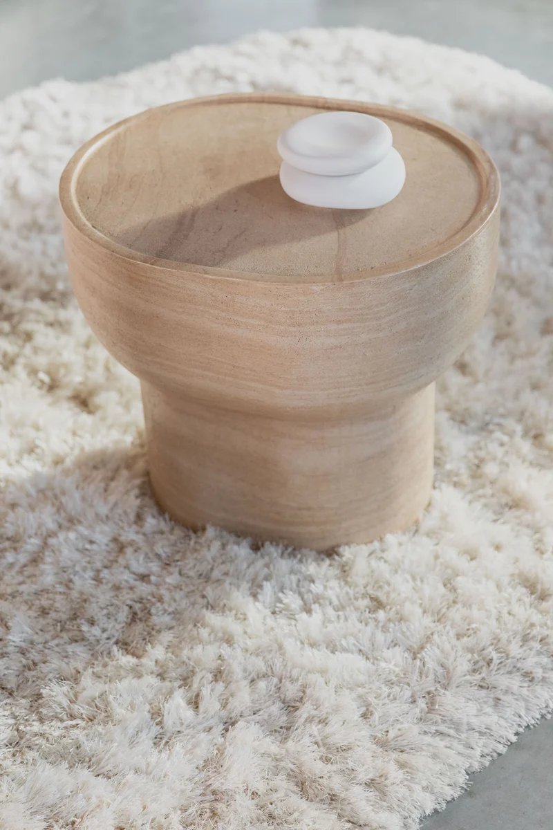 Zuiver Beistelltisch Noble Pill Oval – Beige, Beton, 50 × 42 × 46 cm