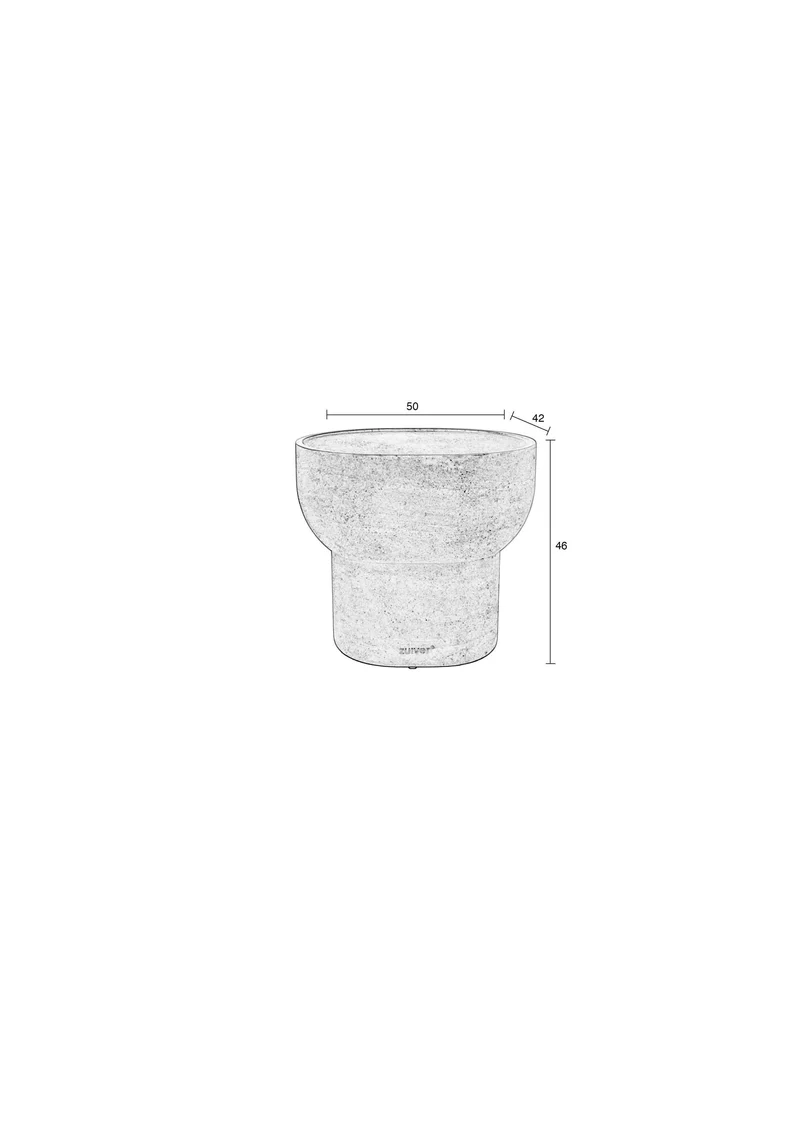 Zuiver Beistelltisch Noble Pill Oval – Beige, Beton, 50 × 42 × 46 cm