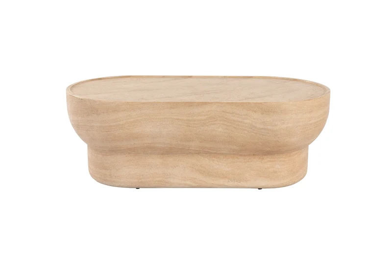 Zuiver Couchtisch Noble Oval – Beige, Beton, 100 × 50 × 35 cm