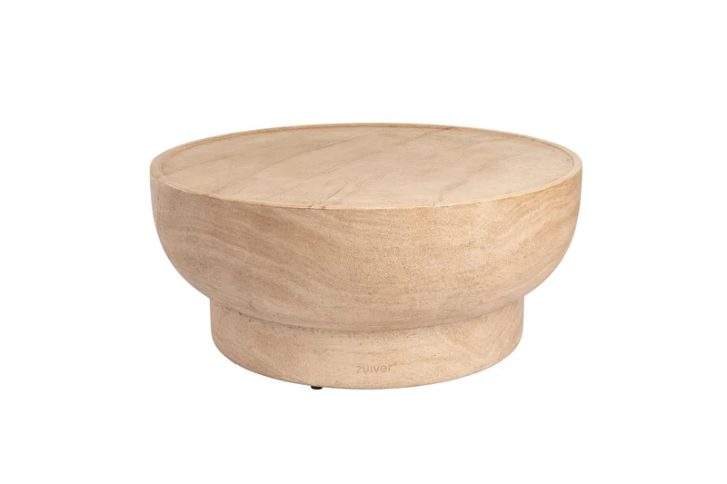 Zuiver Couchtisch Noble Round – Beige, Beton, 80 × 80 × 35 cm