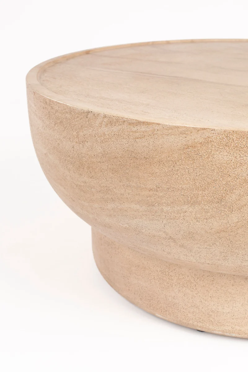 Zuiver Couchtisch Noble Round – Beige, Beton, 80 × 80 × 35 cm