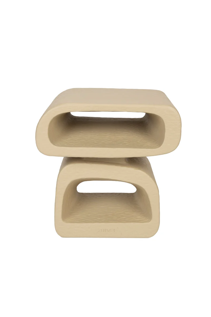 Zuiver Beistelltisch Eddy – Beige, Kunstharz, 43 × 35 × 44 cm