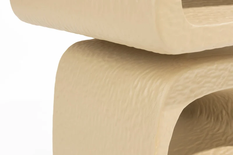 Zuiver Beistelltisch Eddy – Beige, Kunstharz, 43 × 35 × 44 cm