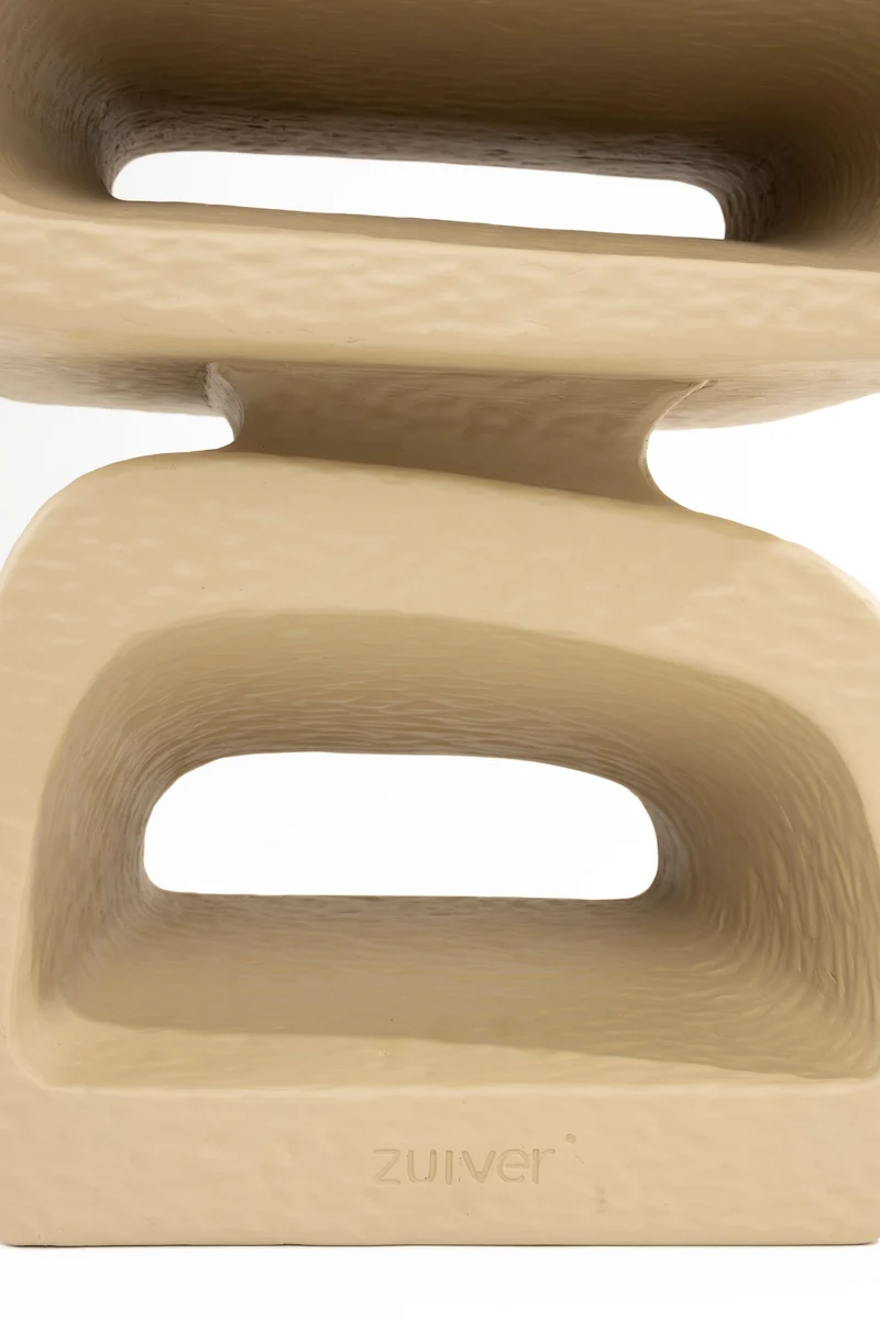 Zuiver Beistelltisch Eddy – Beige, Kunstharz, 43 × 35 × 44 cm