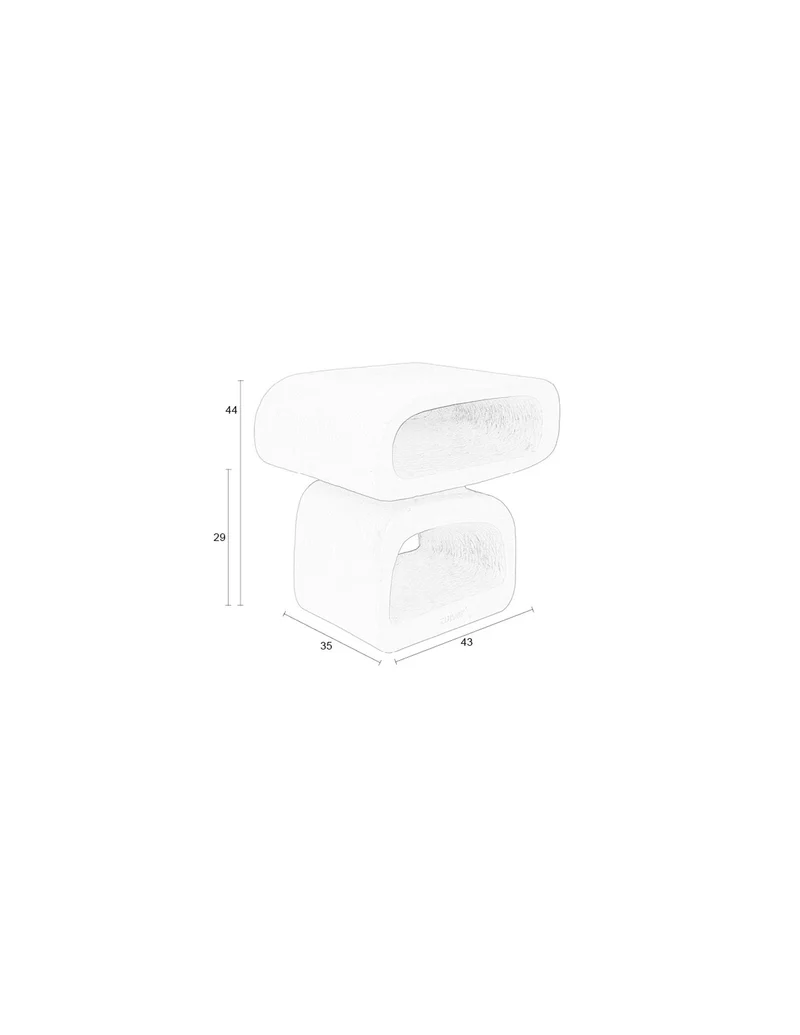 Zuiver Beistelltisch Eddy – Beige, Kunstharz, 43 × 35 × 44 cm