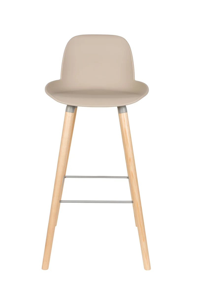 Zuiver Barhocker Albert Kuip – Taupe, Polypropylen, 47,5 × 47 × 98,5 cm, 2er-Set