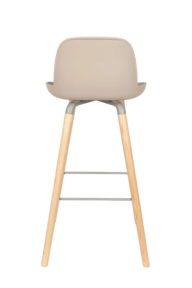 Zuiver Barhocker Albert Kuip – Taupe, Polypropylen, 47,5 × 47 × 98,5 cm, 2er-Set